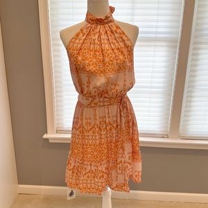 BTFBM Halter Backless Dress with Optional Tie at Waist (Size Medium)